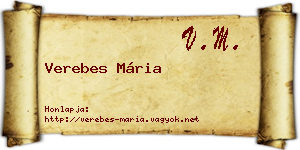 Verebes Mária névjegykártya